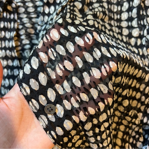 Theory Sheer Polka-Dot Weekender Button-down Shirt - Picture 6 of 9